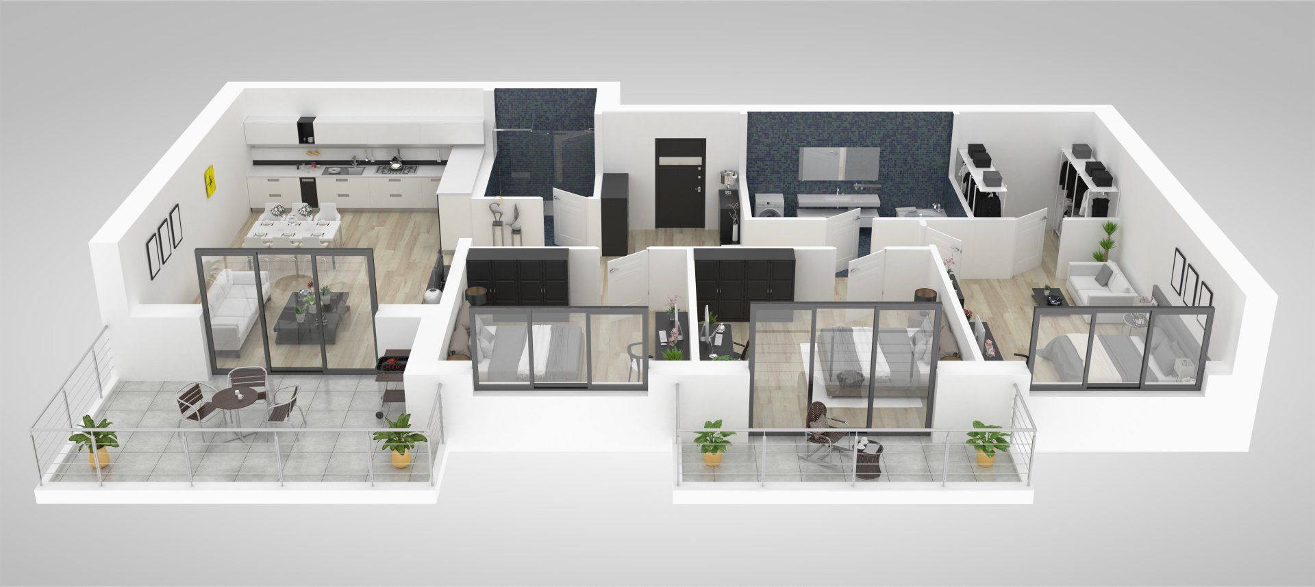 Plan d'appartement moderne et lumineux